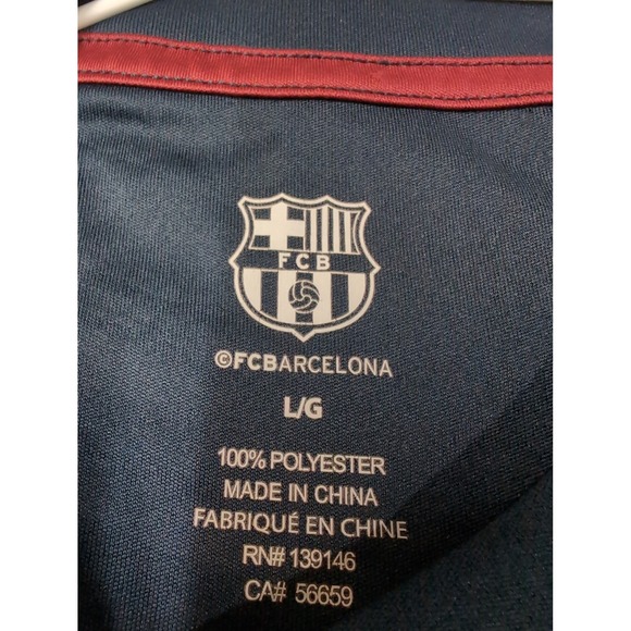 FC Barcelona Kids Soccer Jersey T Shirt FCB BARCA Red Black Stripe L/G - Picture 3 of 7